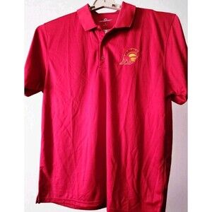 USC Trojans Polo Shirt Adult Large Red NCAA Trojan Logo Short Sleeve Men B7 New